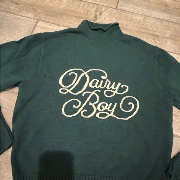 Dairy boy Dark green sweater size XS - Picture 3 of 6